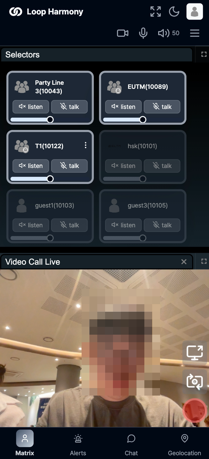 Mobile Matrix video call